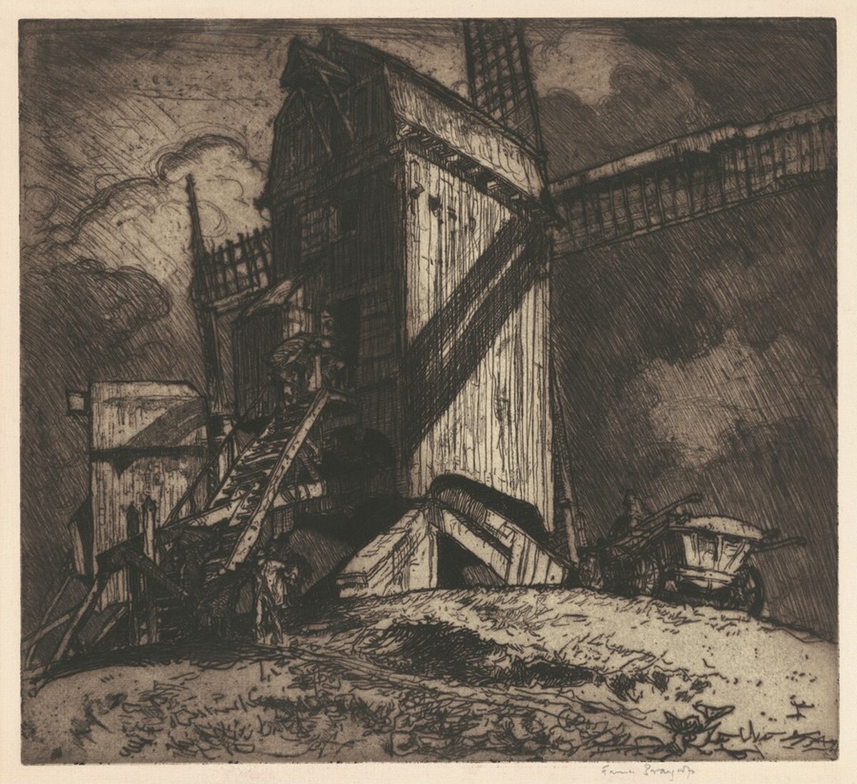 Windmills, Bruges by Frank Brangwyn