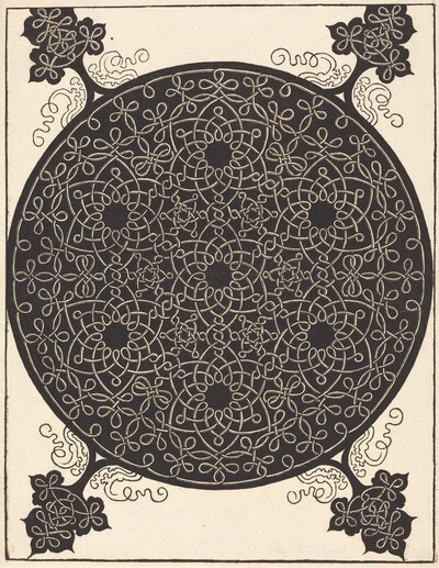 The Sixth Knot  (combining seven small systems of knots with black centers)