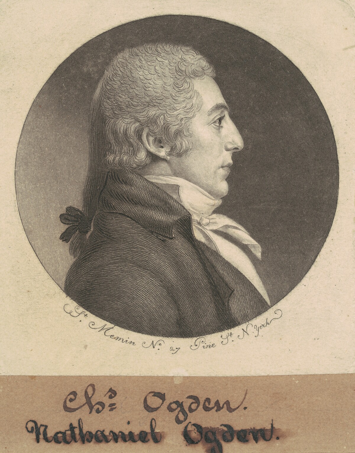 Abraham Ogden, Jr. by Charles B. J. Févret de Saint-Mémin
