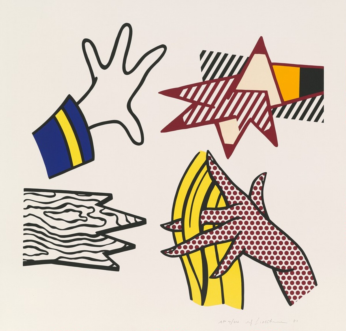 Study of Hands by Roy Lichtenstein