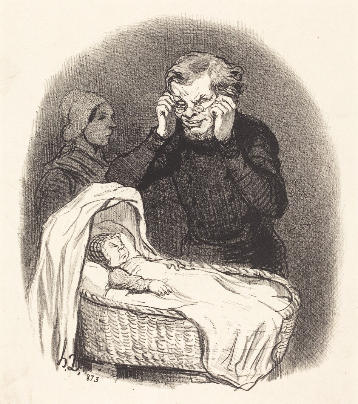Un Père heureux by Honoré Daumier