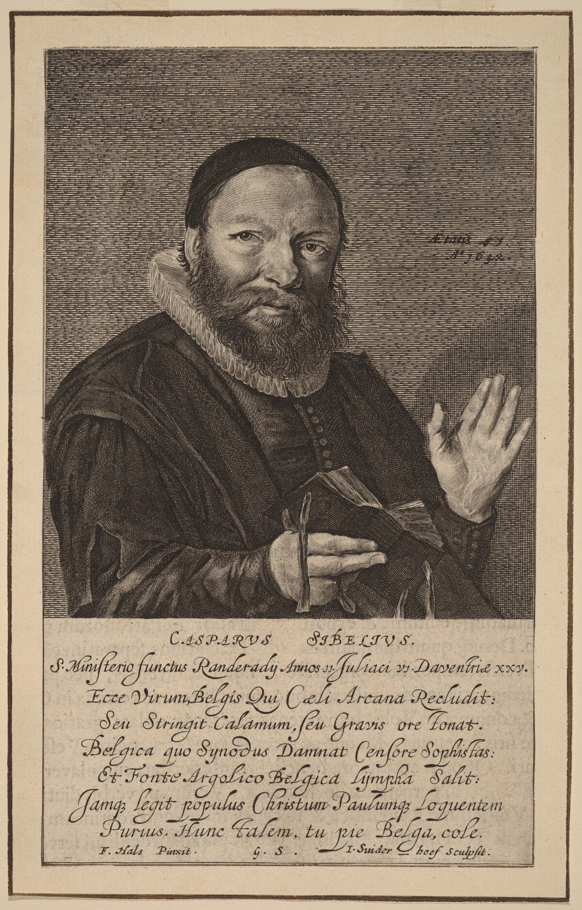 Caspar Sibelius by Jonas Suyderhoff after Frans Hals