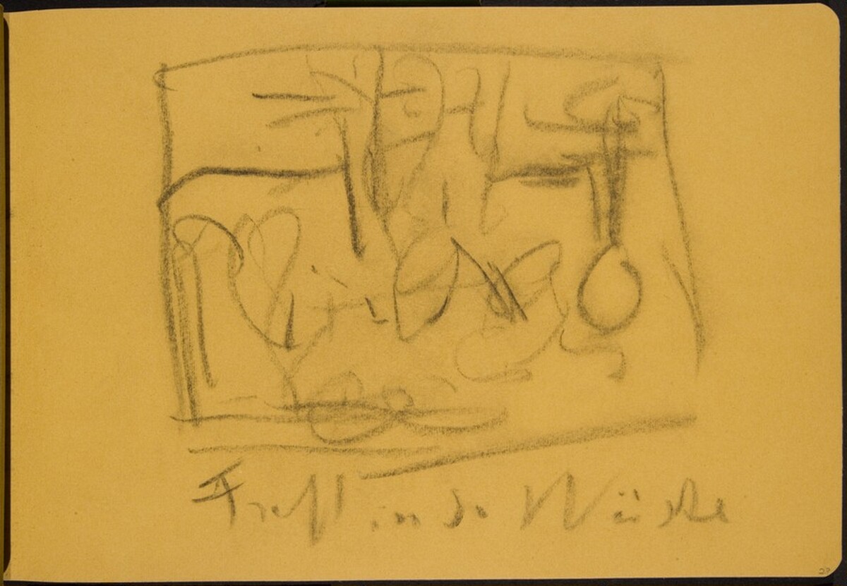 Skizze, "Fest in der Wüste" (Sketch of "Festival in the Desert") [p. 27] by Max Beckmann