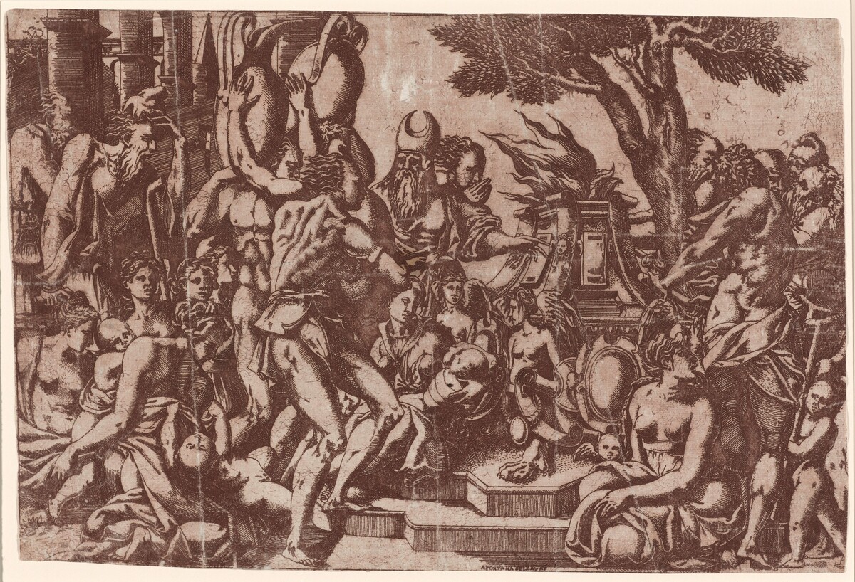 Sacrifice to Priapus by Antonio Fantuzzi after Rosso Fiorentino