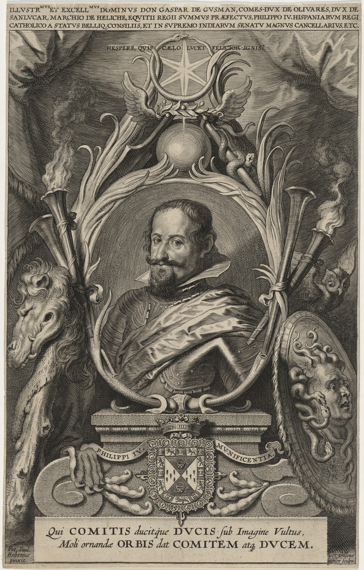 Gaspar de Guzman, Count of Olivares and Duke of San Lucas by Cornelis Galle I after Sir Peter Paul Rubens