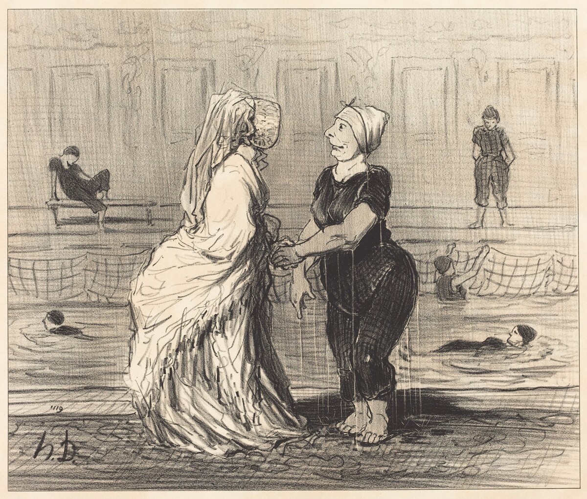 Chère baronne, je vous félicite... by Honoré Daumier