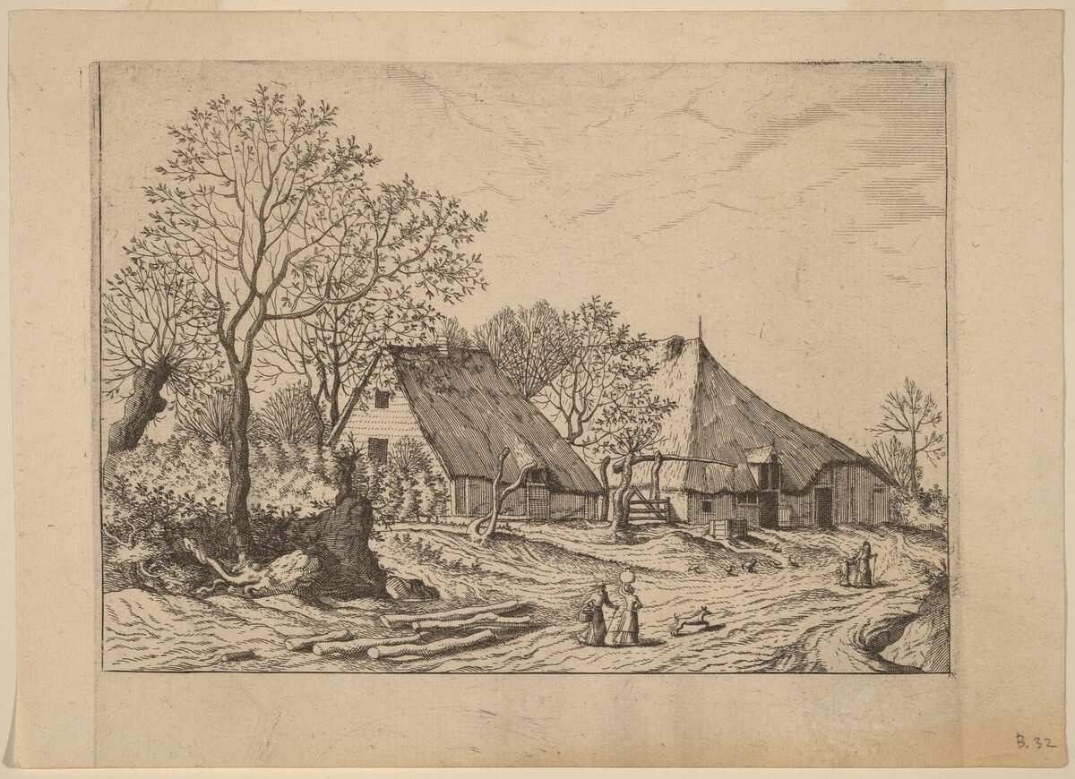 Farm with Shed and Draw Well by Johannes and Lucas van Doetechum after the Master of the Small Landscapes