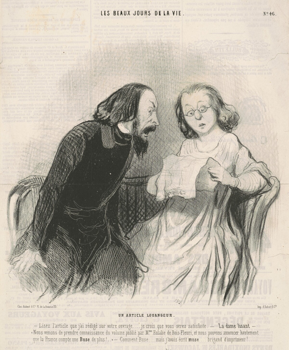 Un article louangeur by Honoré Daumier