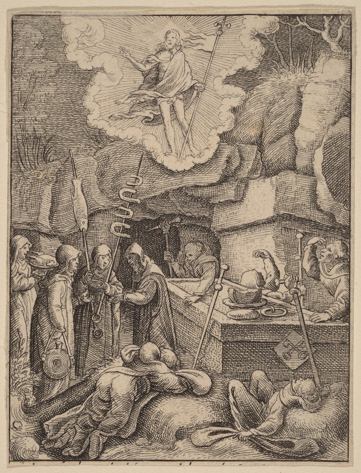 The Resurrection by Wenceslaus Hollar, after a follower of Hans Holbein the Younger