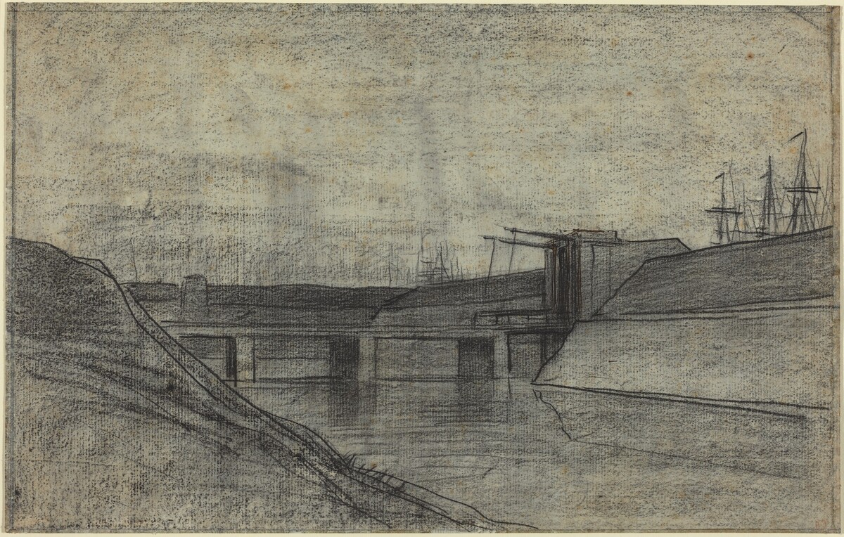 Bridge over an Estuary by Charles-François Daubigny