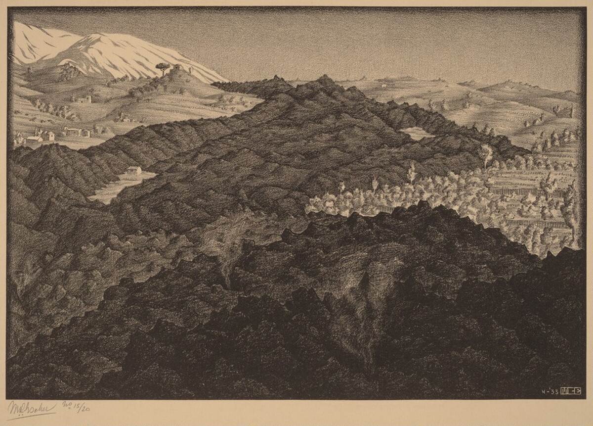 New Lava near Nuziata by M.C. Escher