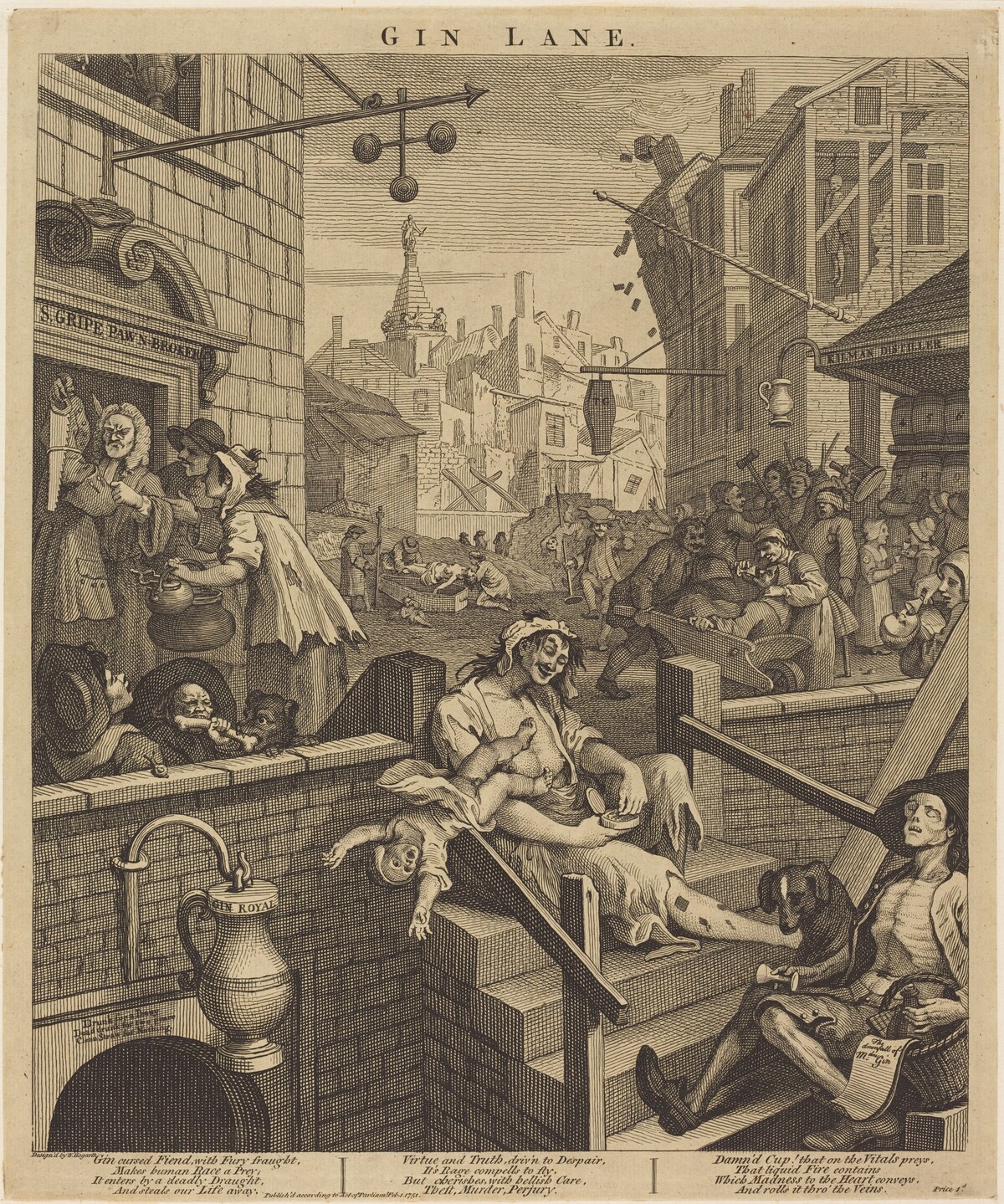 Gin Lane by William Hogarth