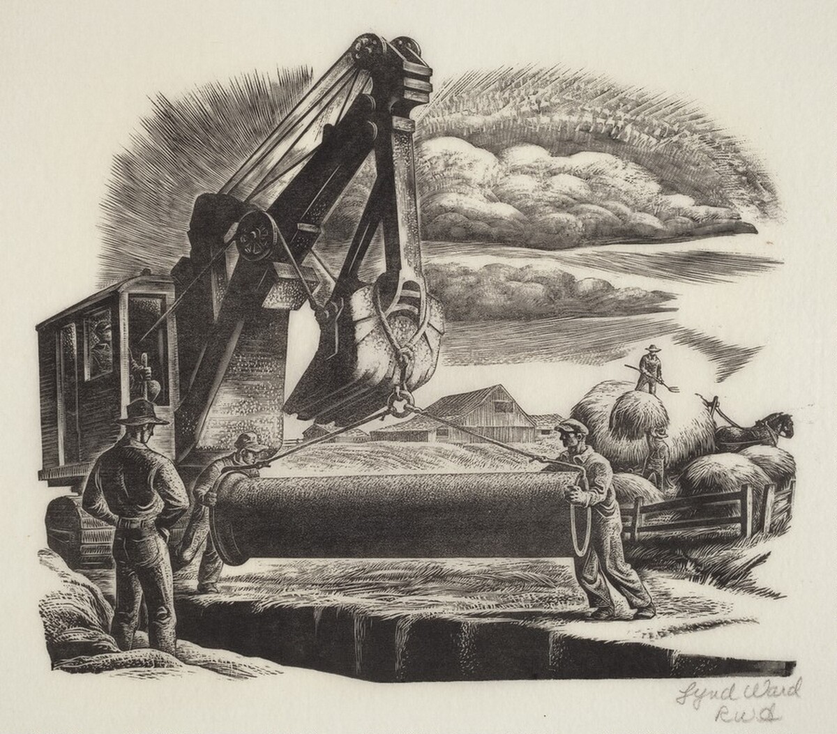 Untitled (Country-Bailing Hay) by Lynd Kendall Ward
