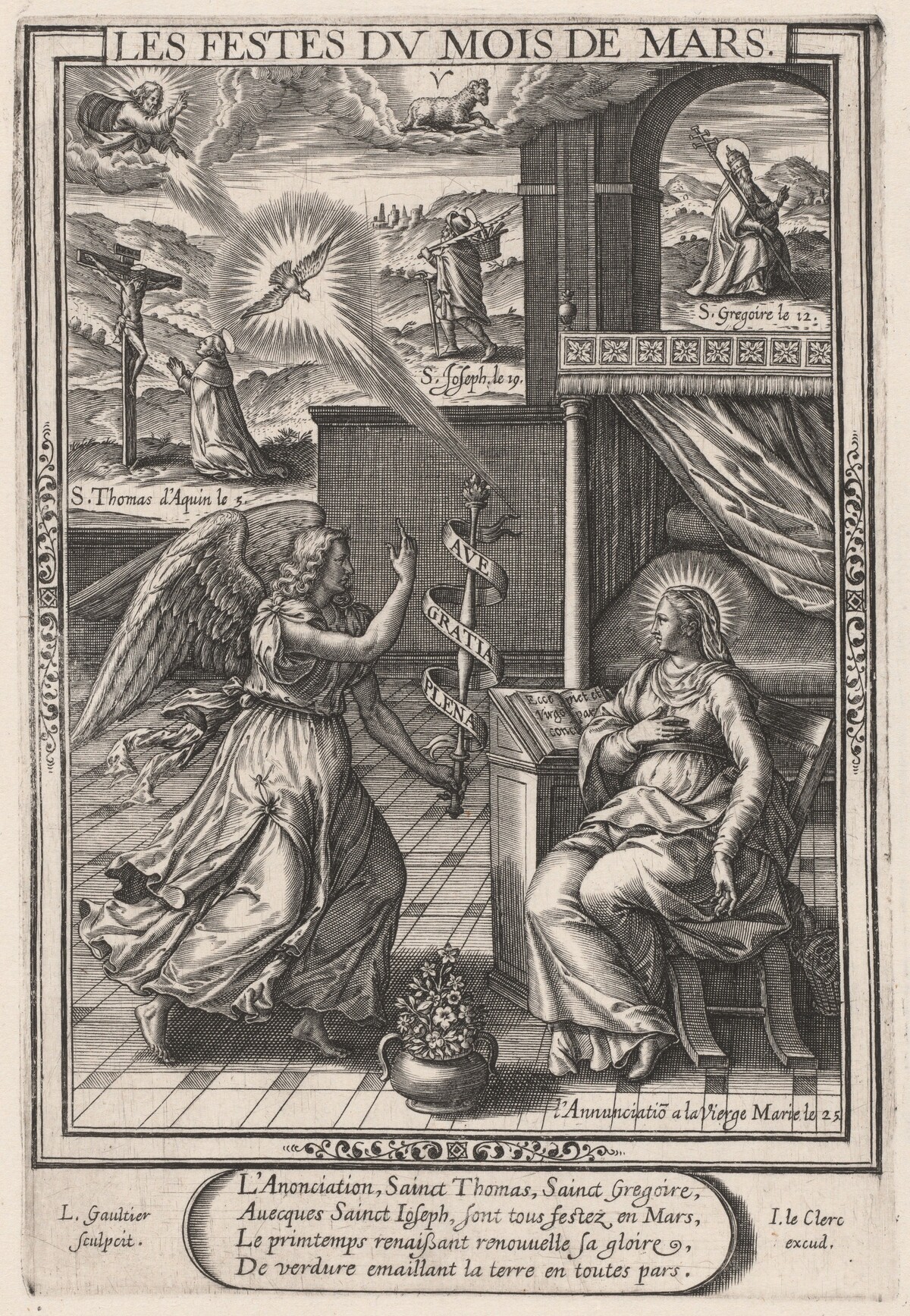 Les Festes du mois de Mars (March: The Annunciation) by Léonard Gaultier