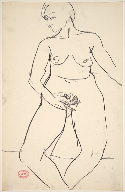 Untitled [nude with her right hand at her pubis]