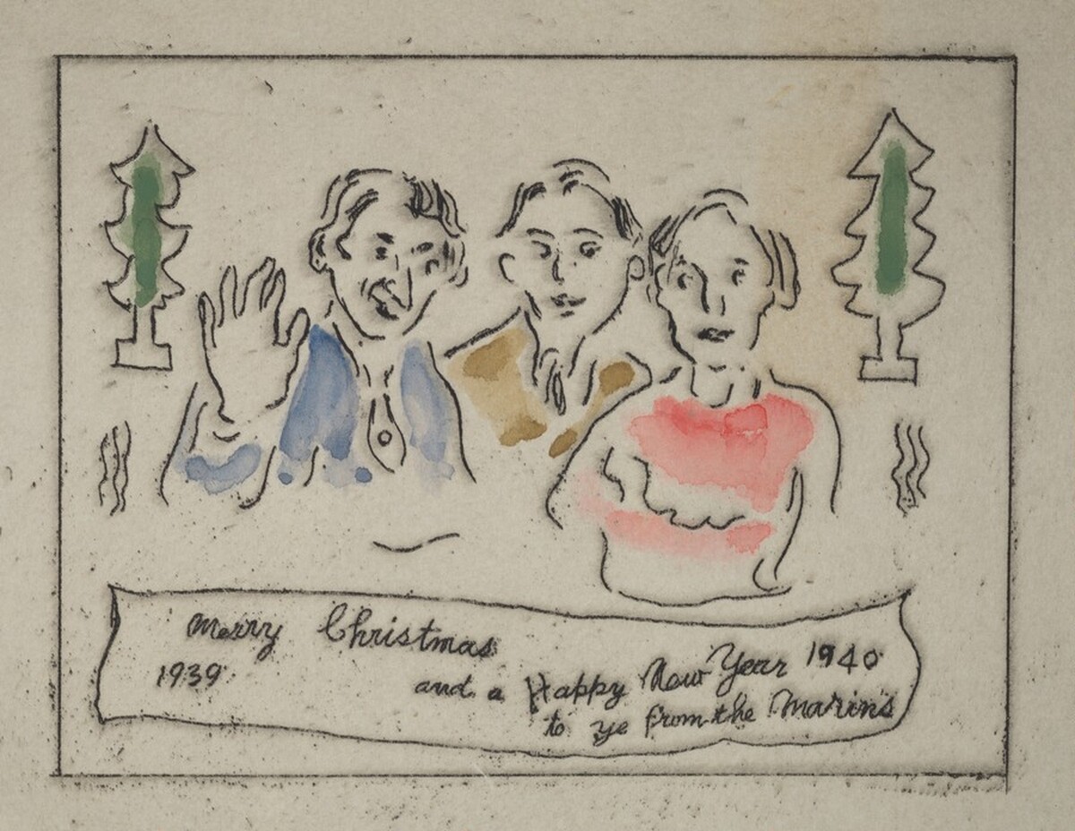 Merry Christmas 1939 and Happy New Year 1940 by John Marin