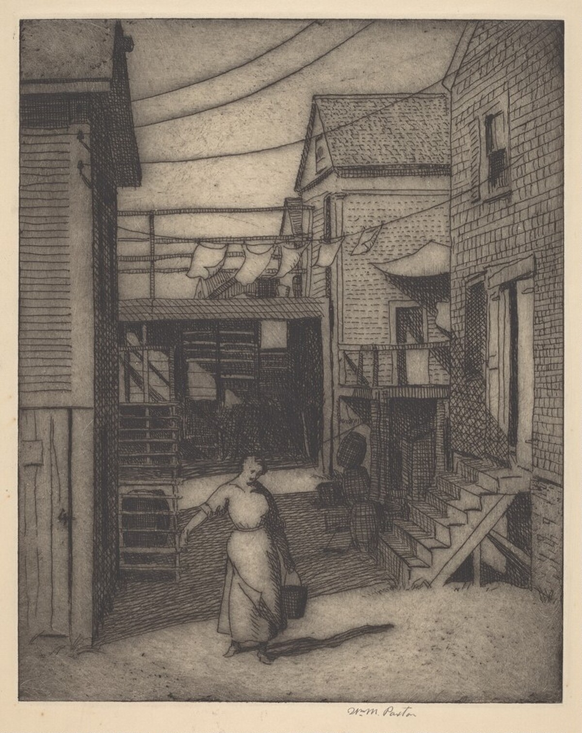 Untitled (Scene in Provincetown, Woman with a Bucket) by William McGregor Paxton