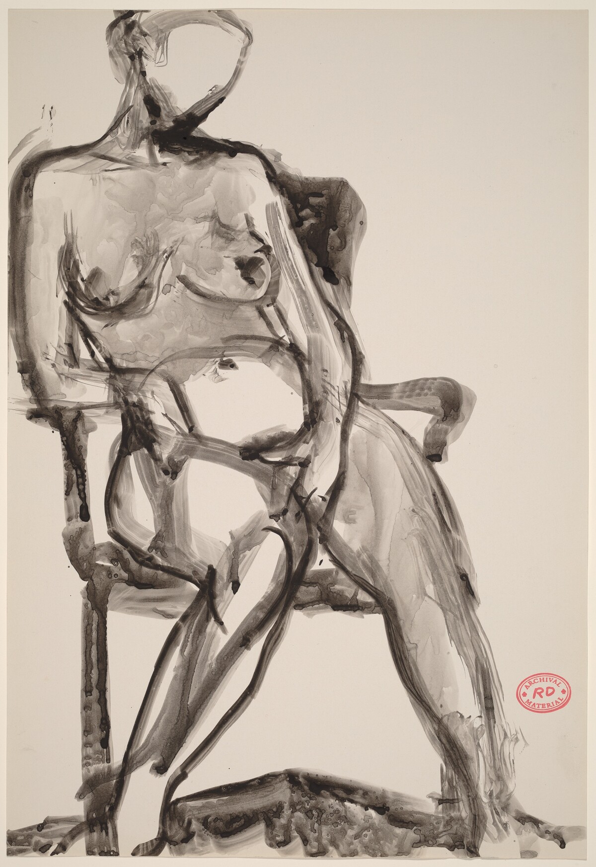 Untitled [seated nude leaning on armrest] by Richard Diebenkorn