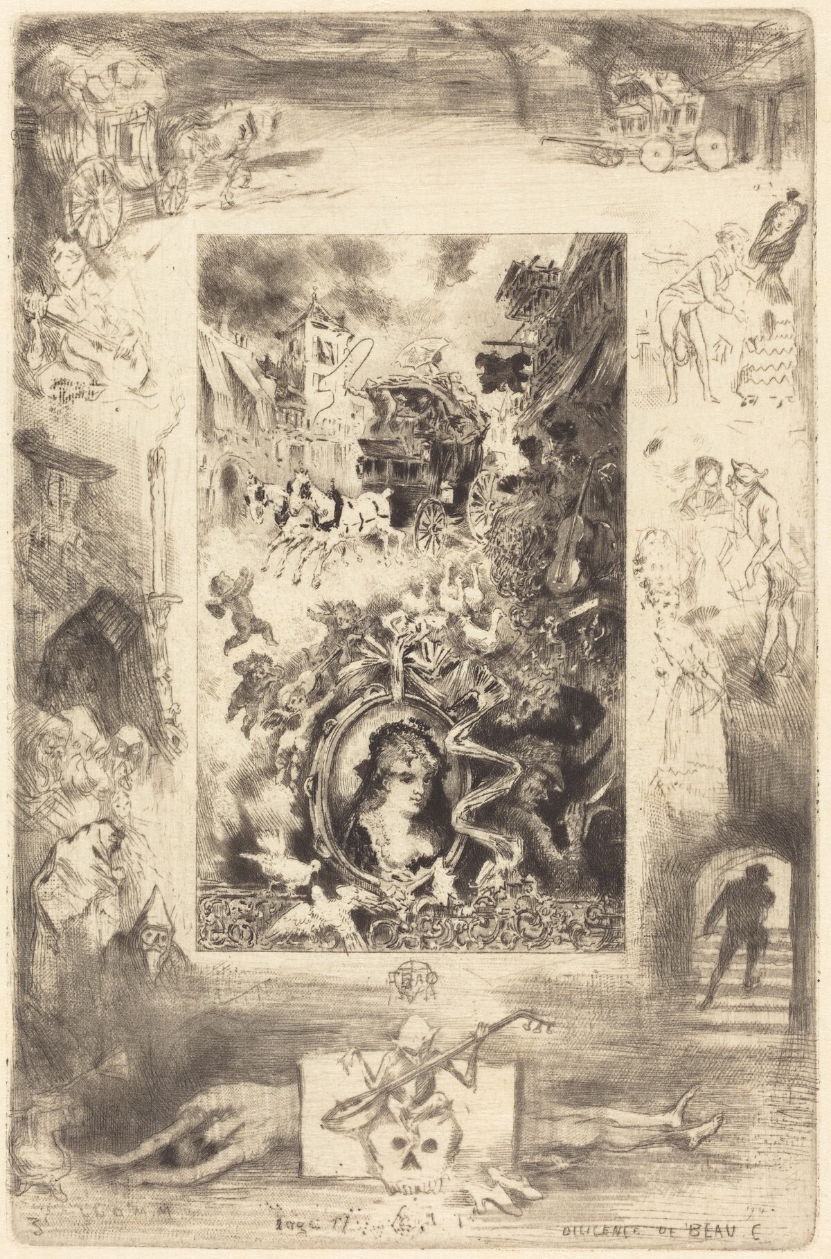 La Diligence de Beaucaire (The Diligence of Beaucaire) by Félix-Hilaire Buhot