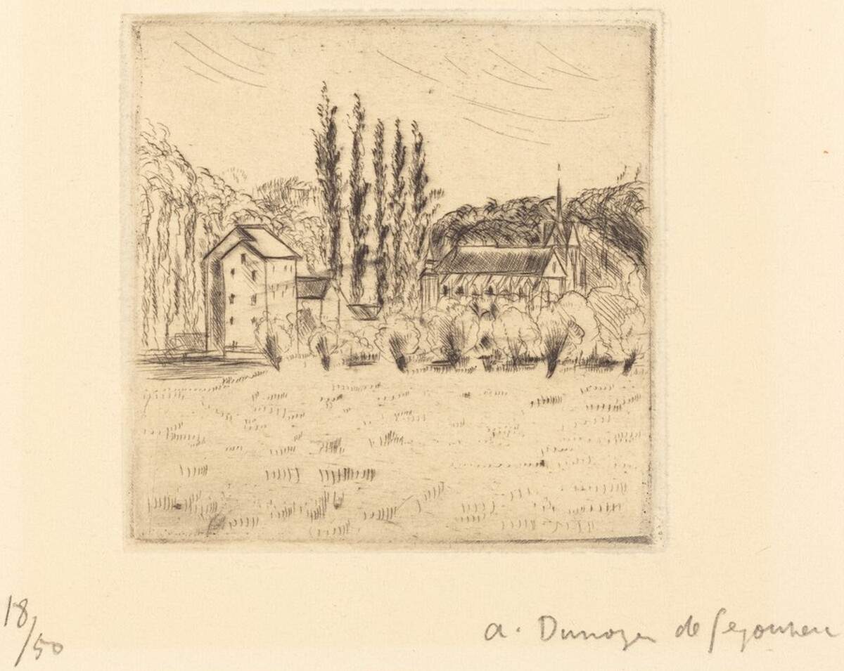 The Chapel at Crecy, Small Plate  (La Chapelle de Crecy (petite planche)) by André Dunoyer de Segonzac