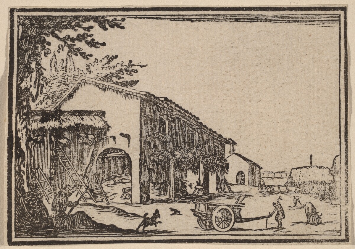 Courtyard of a Farm by Edouard Eckman after Jacques Callot