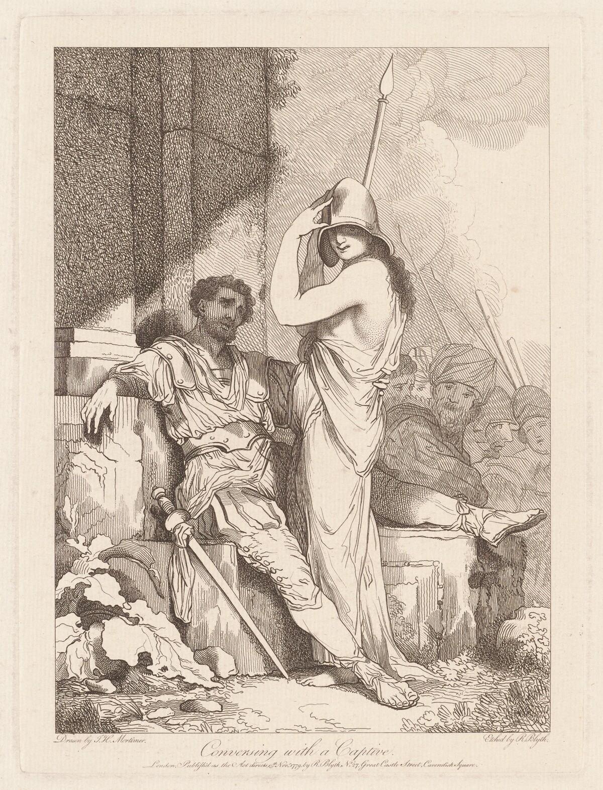 Conversing with a Captive by Robert Blyth, after John Hamilton Mortimer