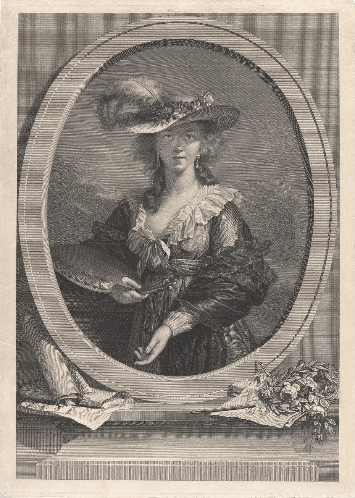 Élisabeth Louise Vigée Le Brun by Johann Gotthard Müller, after Élisabeth Louise Vigée Le Brun