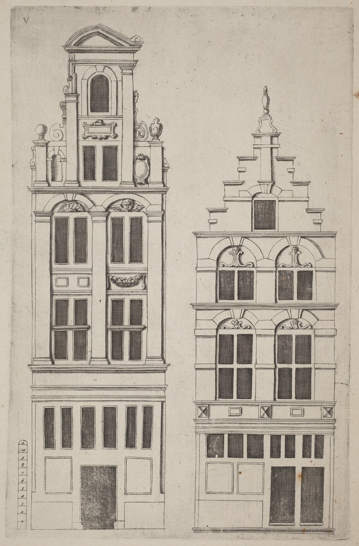 Dutch Facade Elevation: pl. 5 by Vignola (author) and anonymous engraver after Philips Vingboons