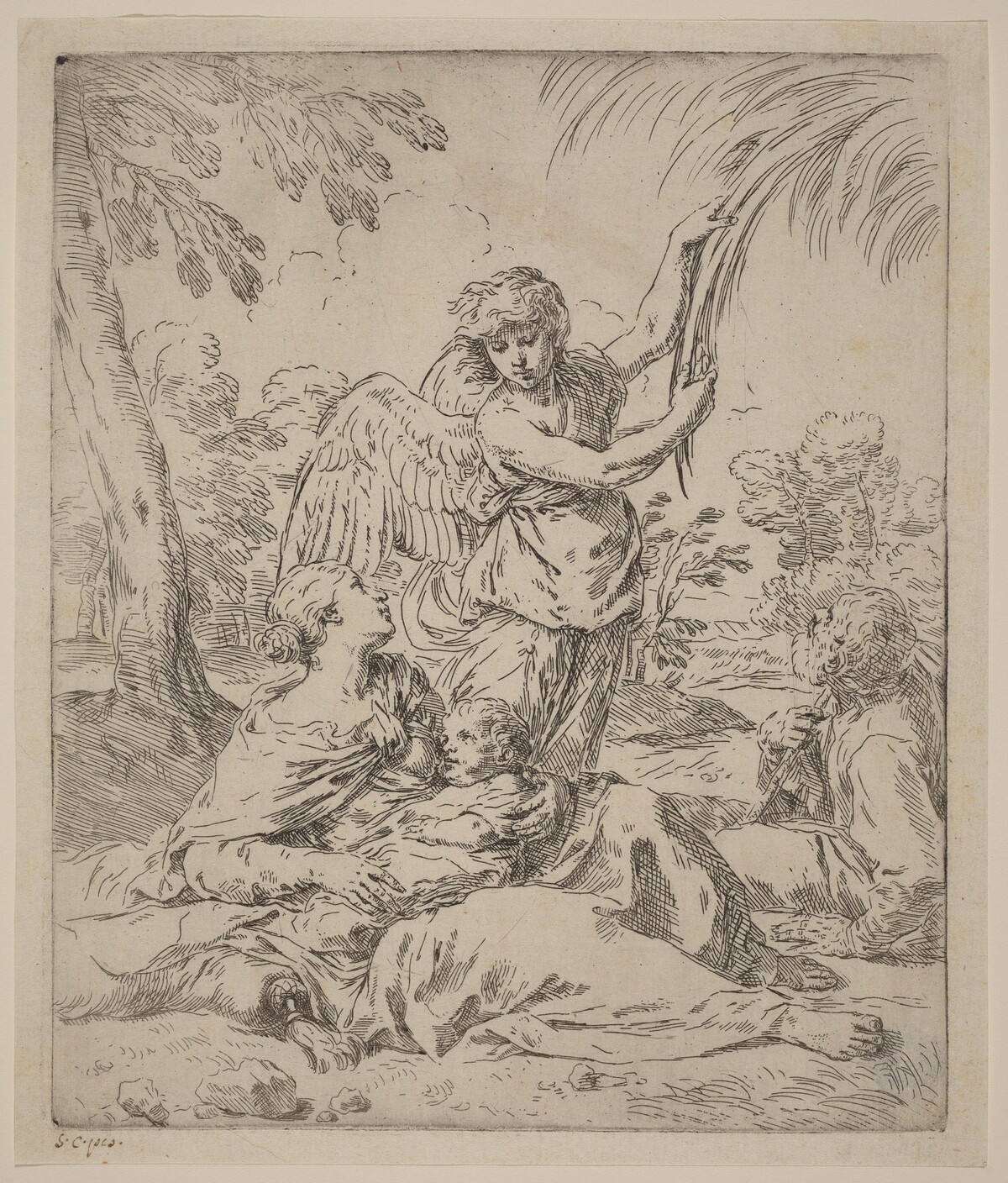 The Rest on the Flight into Egypt by Simone Cantarini