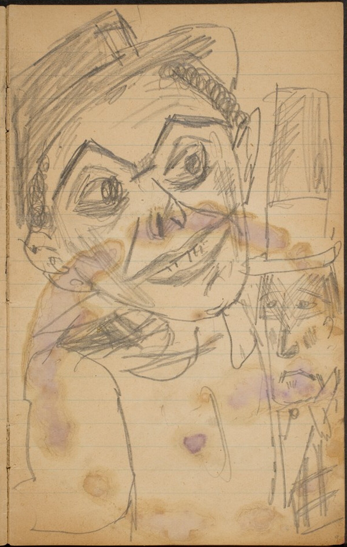 Zwei Clowns mit Hüten (Two Clowns with Hats) [p. 9] by Max Beckmann