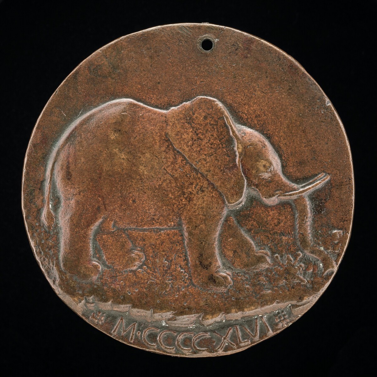The Malatesta Elephant in a Meadow [reverse] by Matteo de' Pasti