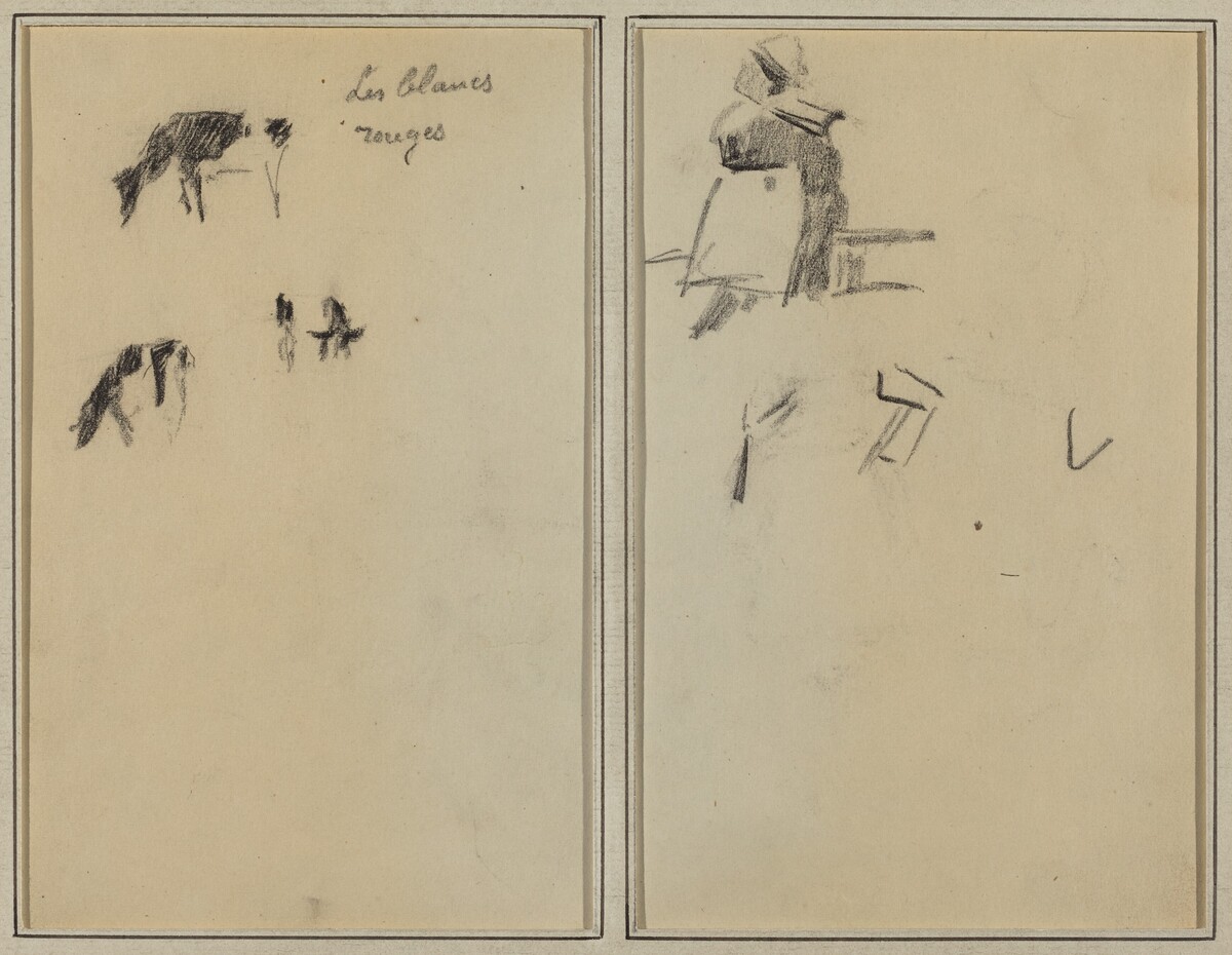 Two Cows; A Seated Breton Woman [verso] by Paul Gauguin