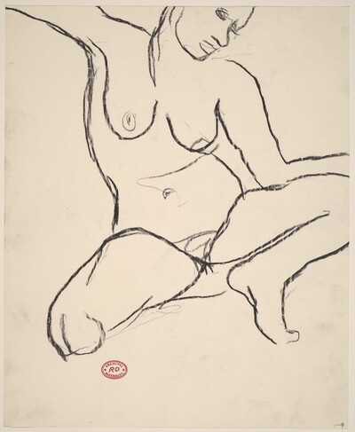 Untitled [crouching female nude]