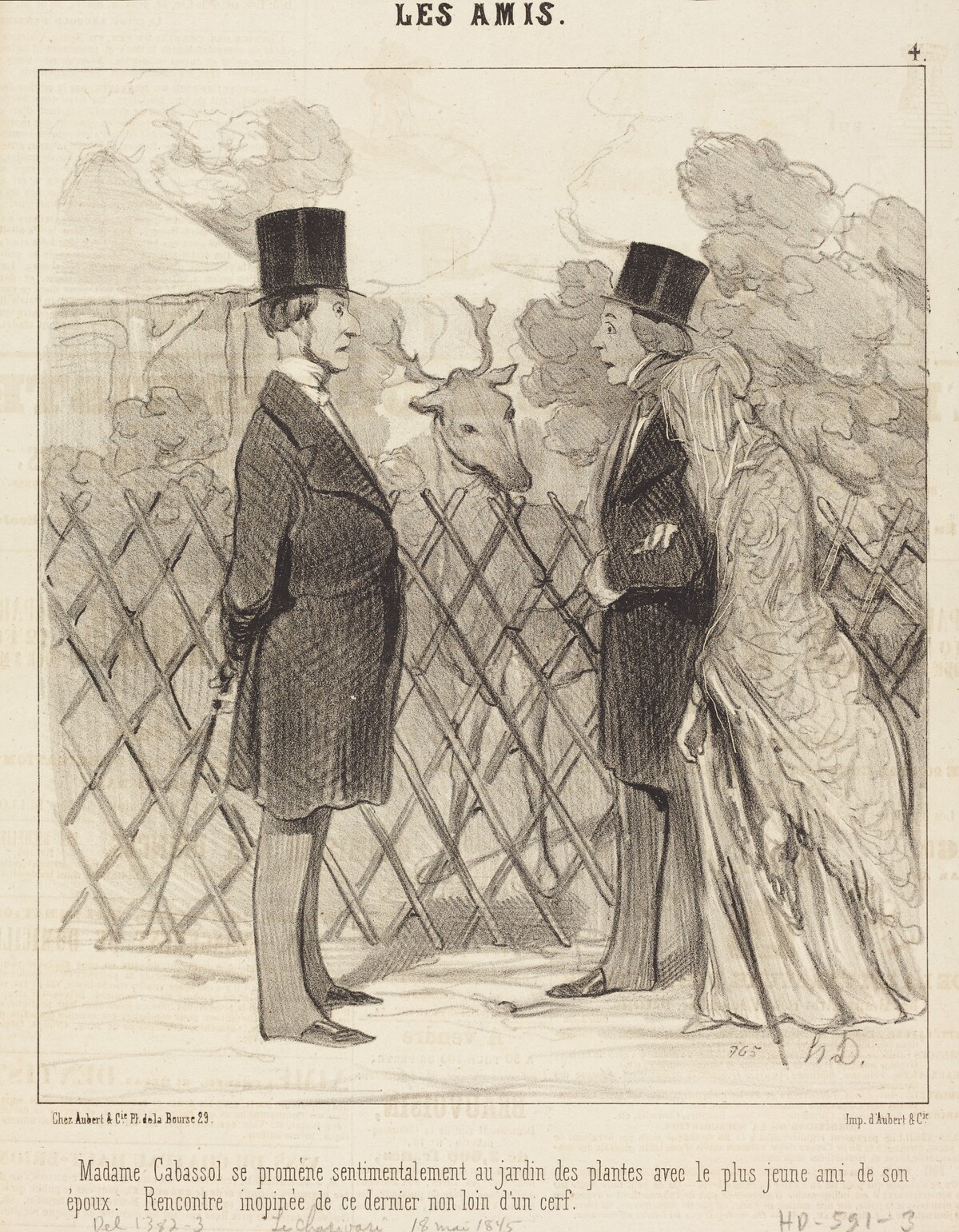 Madame Cabassol se promène... by Honoré Daumier