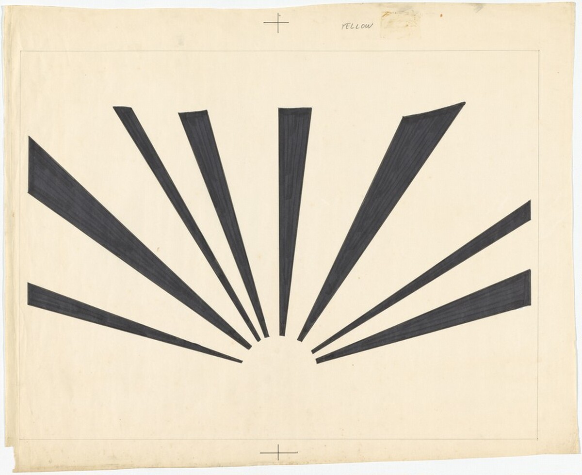 Sunrise: Separation Drawing for Yellow by Roy Lichtenstein