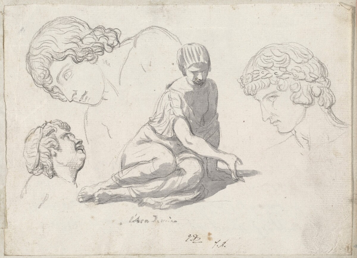 Dice-Thrower and Other Studies after Ancient Sculptures by Jacques-Louis David