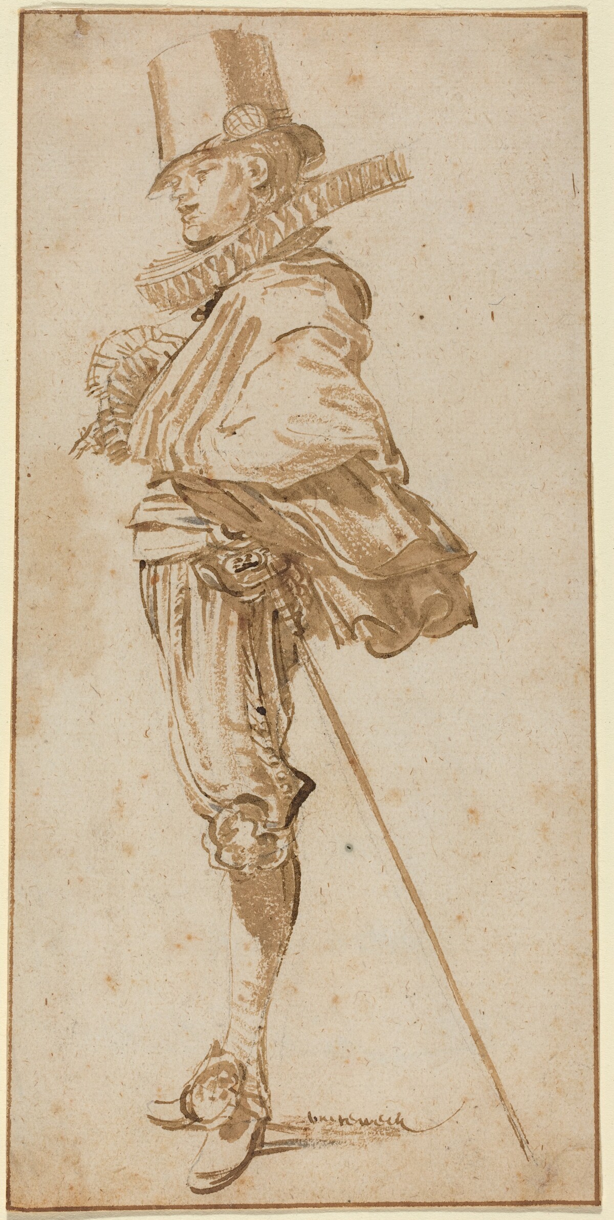 Standing Cavalier Wearing a Sword by Willem Buytewech