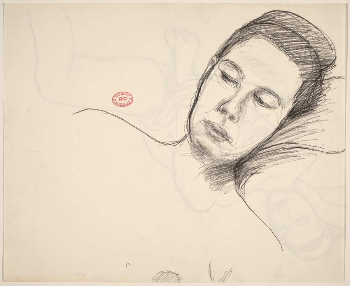 Untitled [reclining female nude grasping left ankle] [verso] by Richard Diebenkorn