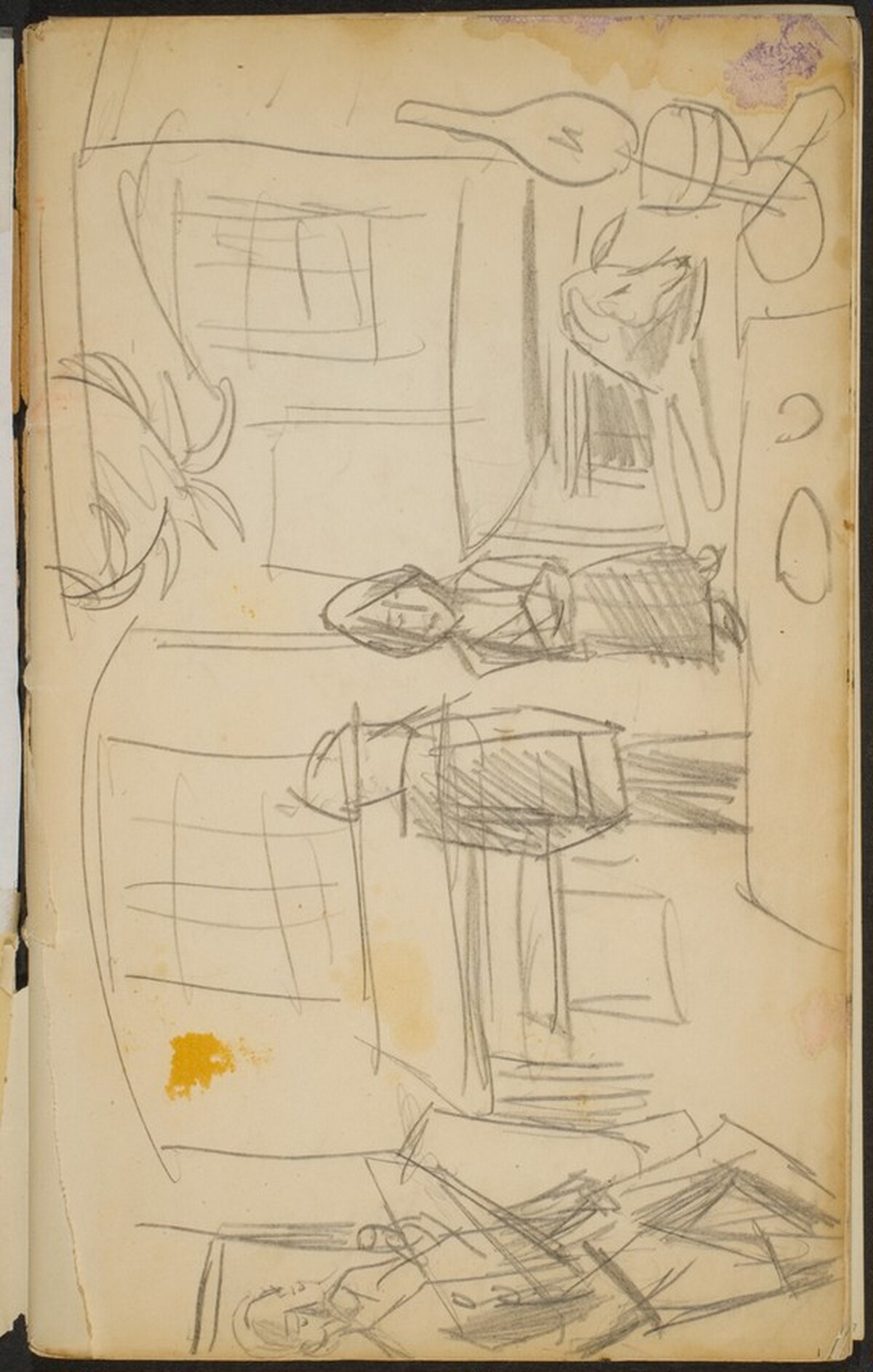 Interieurszene mit Hund (Domestic Scene with Dog) [p. 1] by Max Beckmann