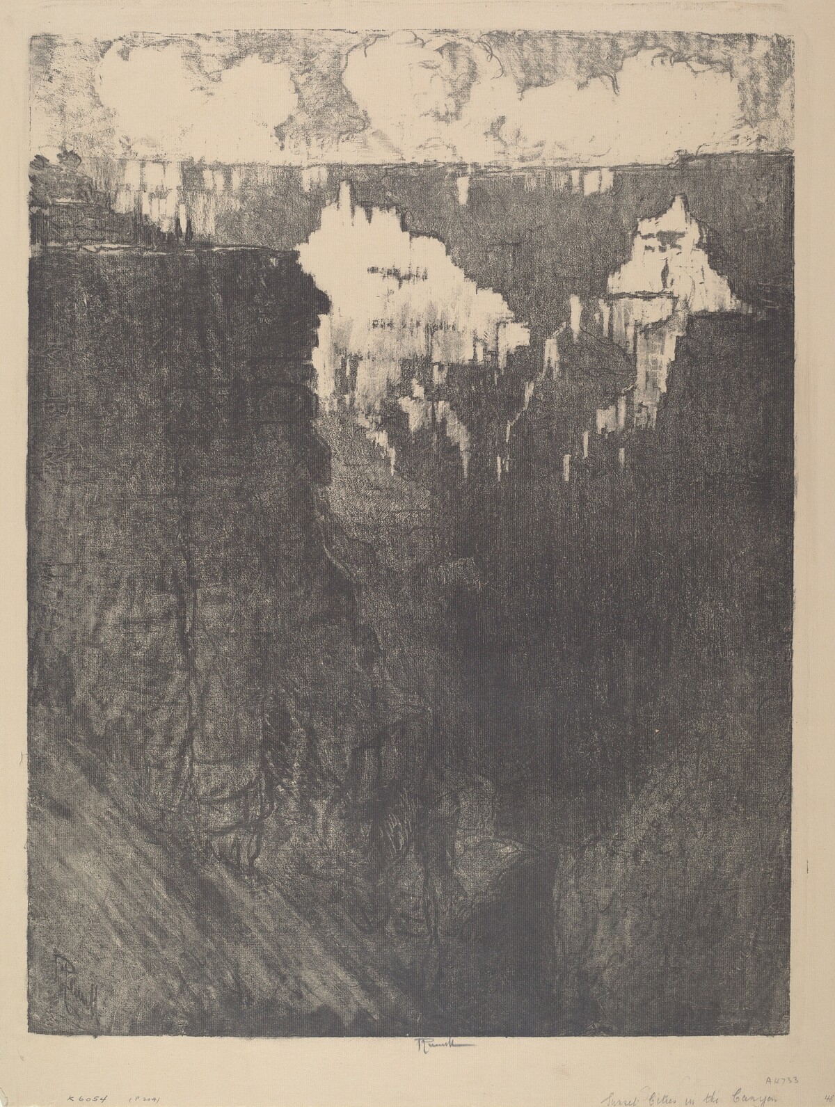 Sunset Cities in the Canyon by Joseph Pennell