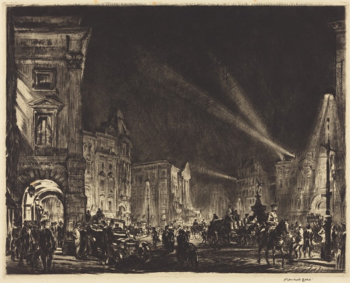 Piccadilly Circus, 1915 by Sir Muirhead Bone