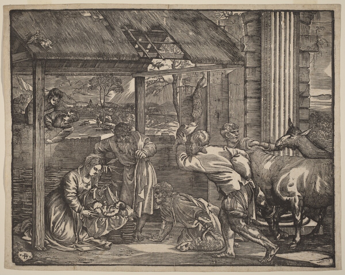 The Adoration of the Shepherds by Giovanni Britto after Titian