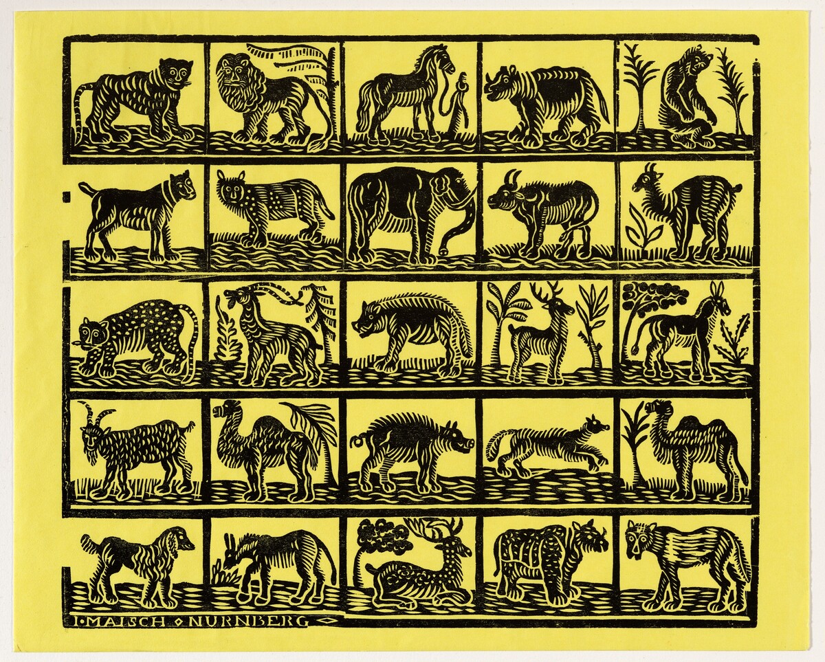 Endpaper with Animals by Johann Maisch