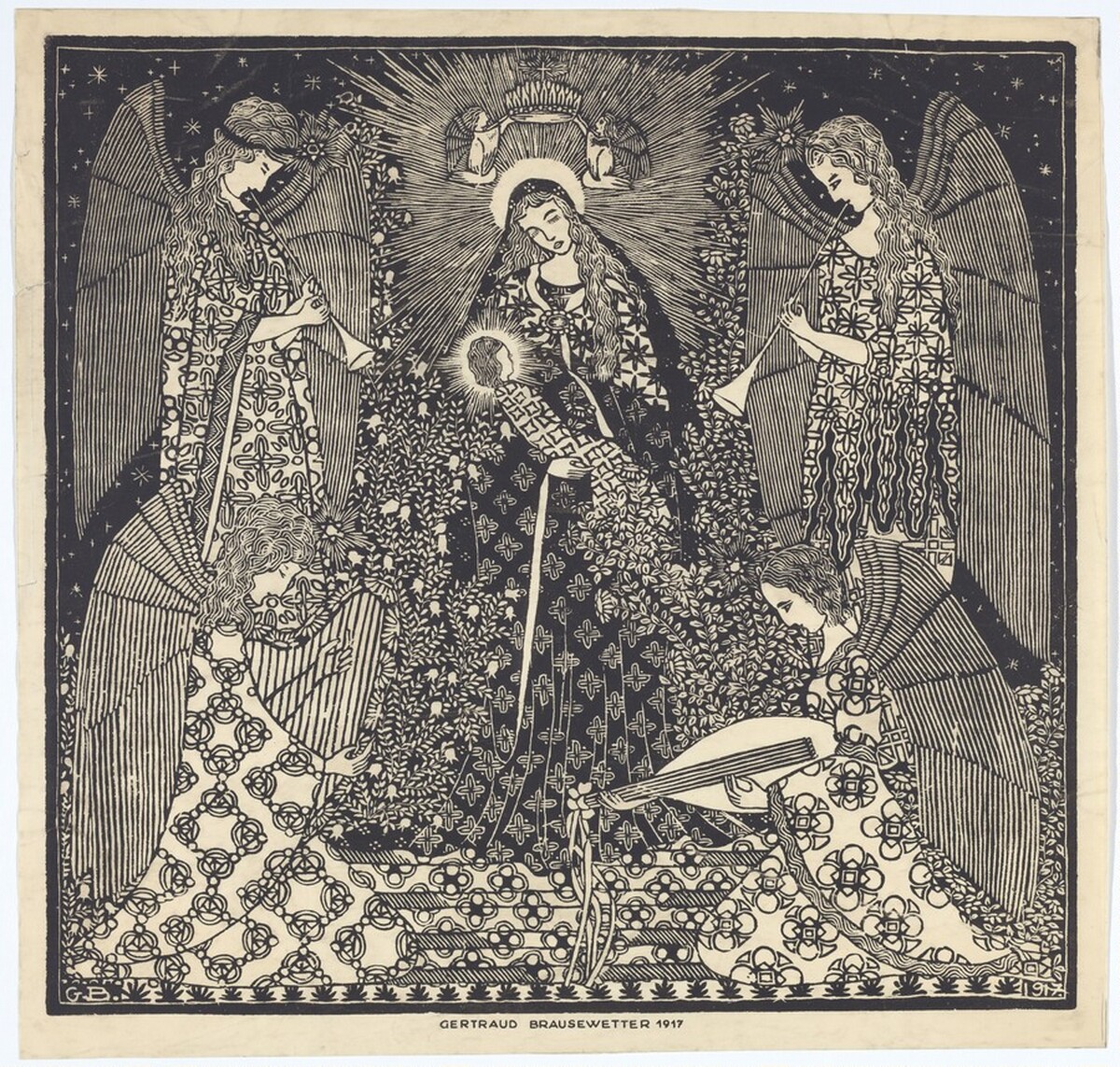 The Christ Child with the Virgin Mary by Gertraud Brausewetter