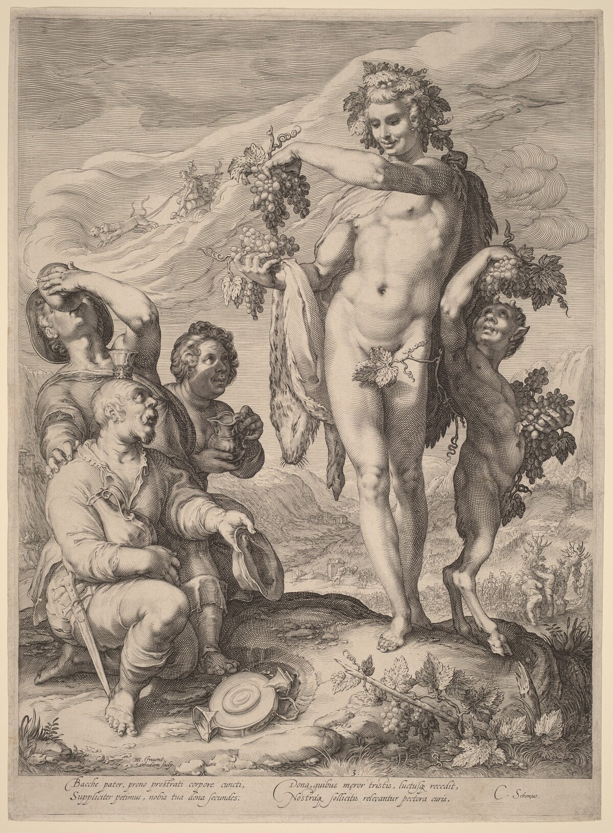 The Cult of Bacchus by Jan Pietersz Saenredam, after Hendrik Goltzius