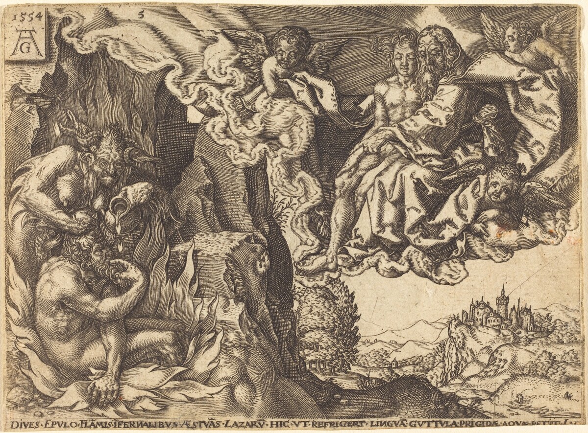 The Rich Man in Hell by after Heinrich Aldegrever