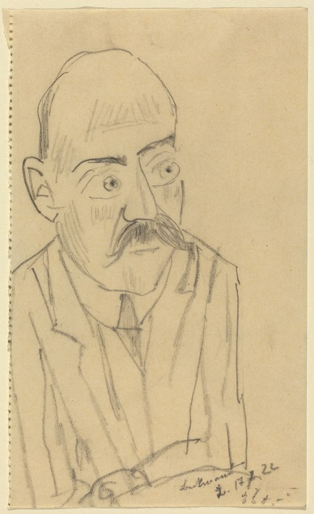 Portrait of a Man with a Mustache by Max Beckmann