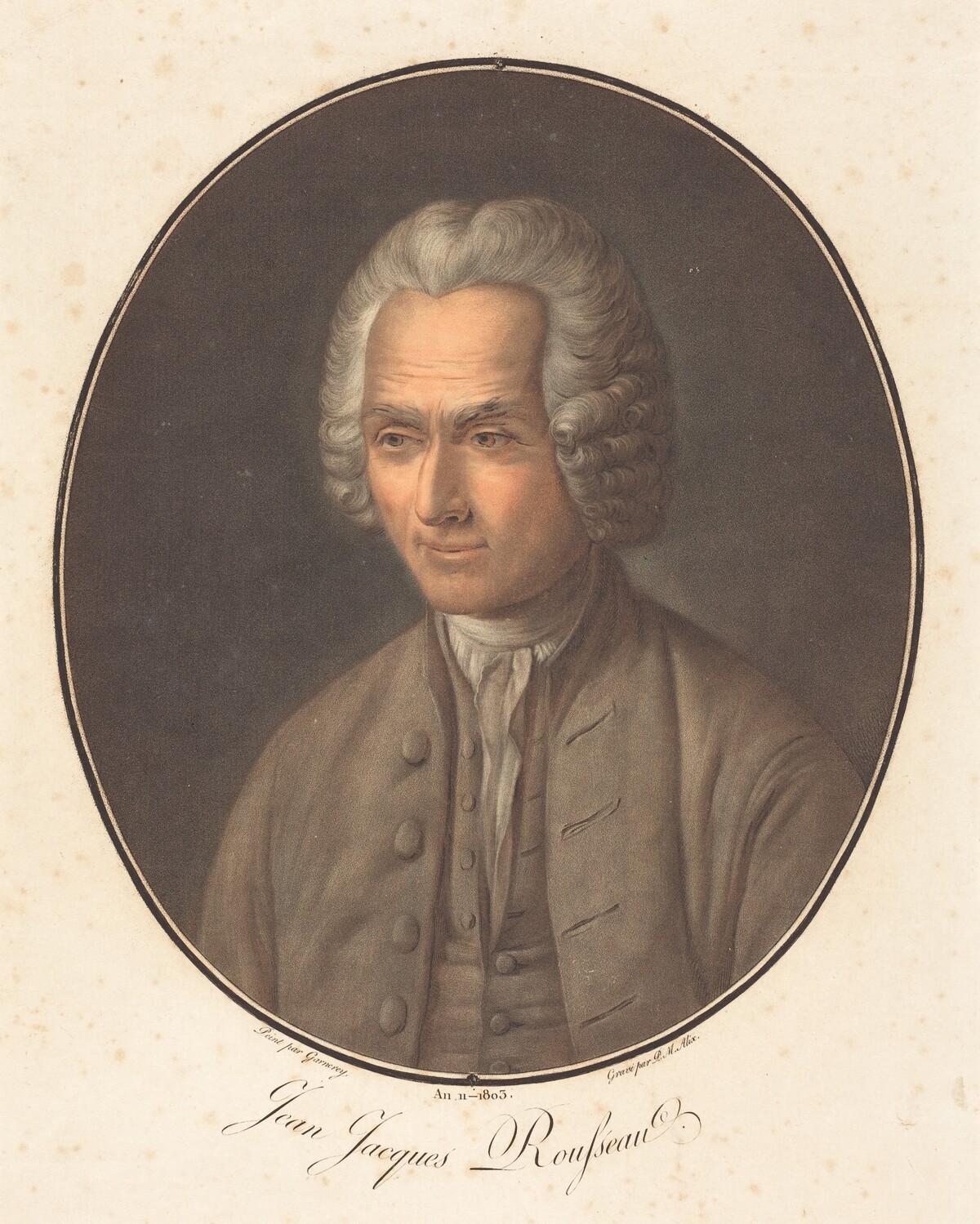 Jean Jacques Rousseau by Pierre-Michel Alix after Jean-François Garnerey