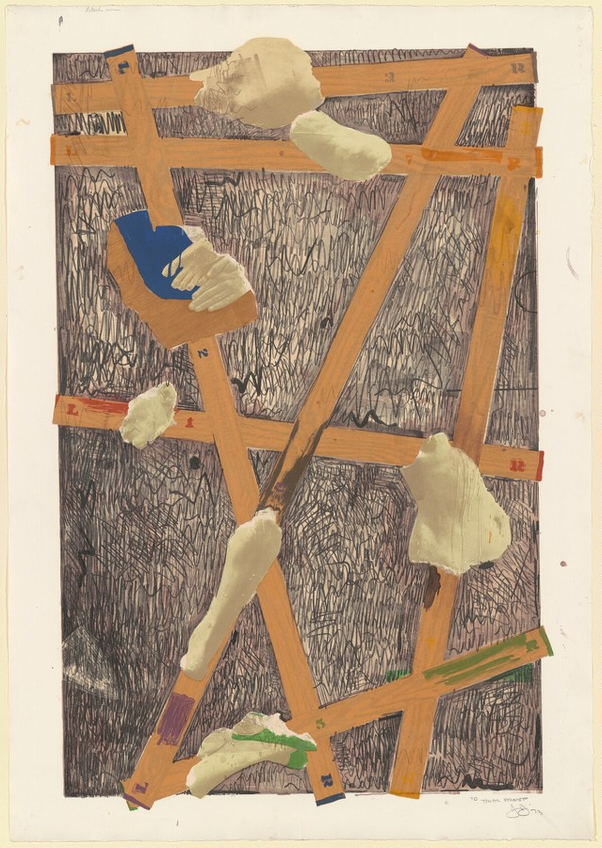 Four Panels from Untitled 1972 [D panel, trial proof 7] by Jasper Johns