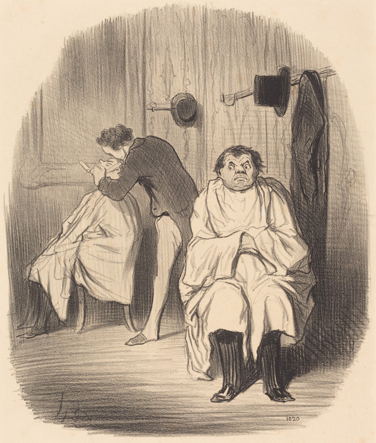 Diable!... il parait que le rasoir n'est guère bon... by Honoré Daumier